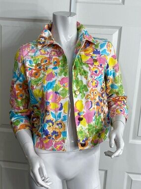 ‼️Lauren Ralph Lauren Multicolor Floral Cotton Denim Jacket